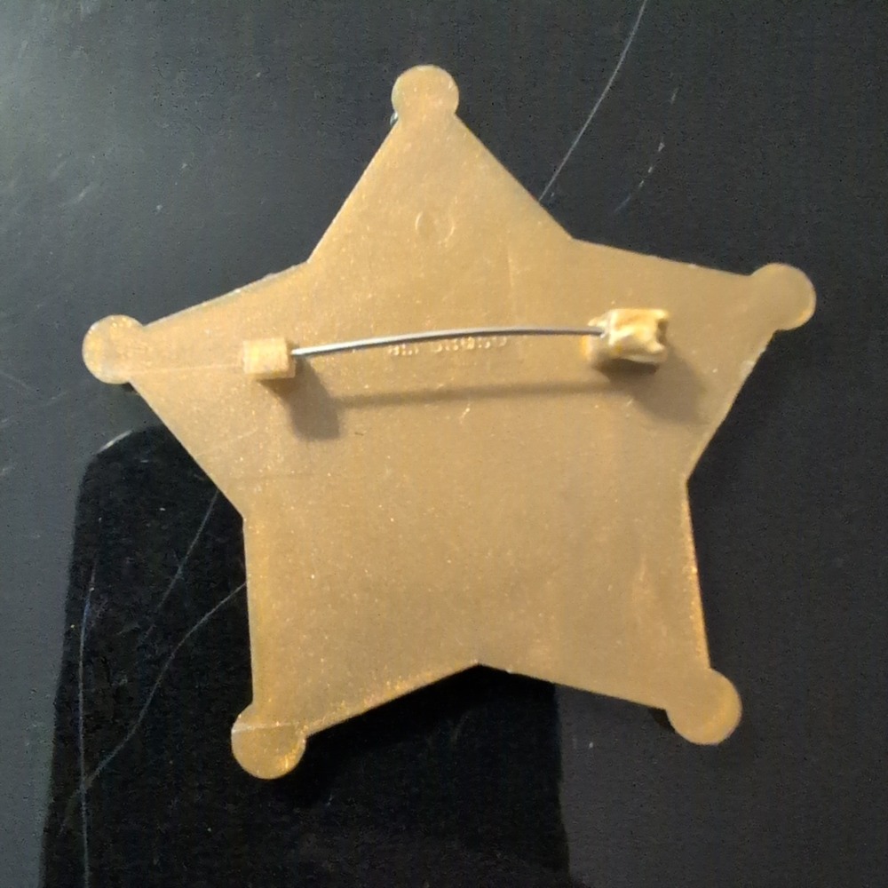 Long Branch Saloon Steakhouse Gold Star Badge Pin Western Novelty Sheriff Style - Picture 3 of 3